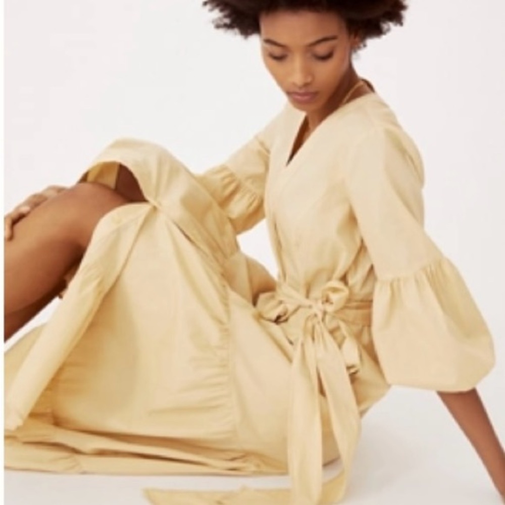 Anthropologie Cream Midi Dress